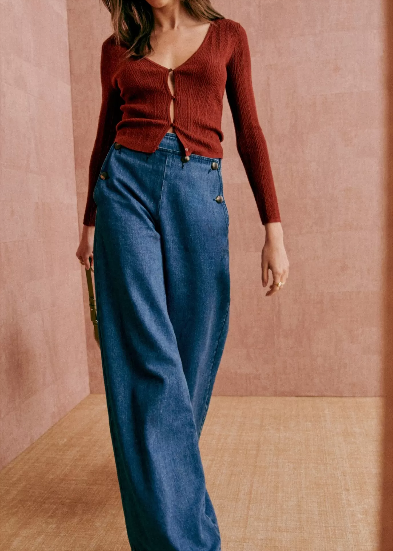 V-Shaped Neckline Cardigan Knitwear