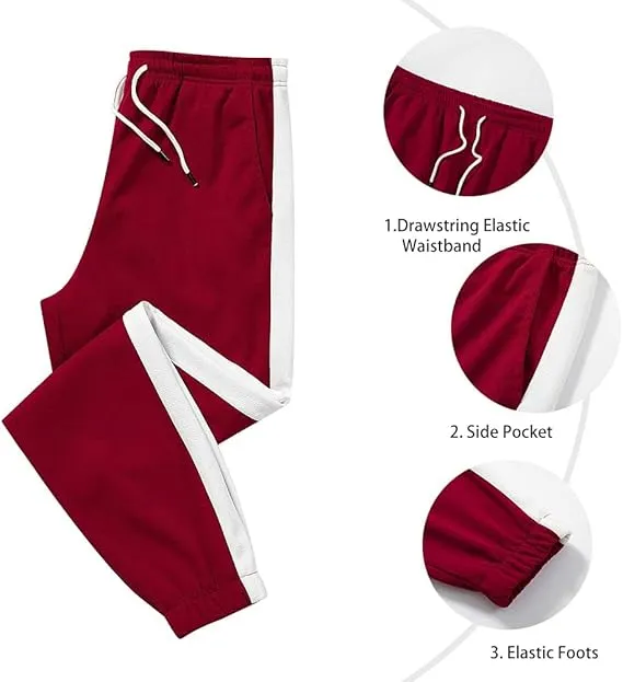 Leading The Better Life Men'S Sweat Suit 2 Piece Outfit Casual Contrast Sports Jogging Tracksuits Set