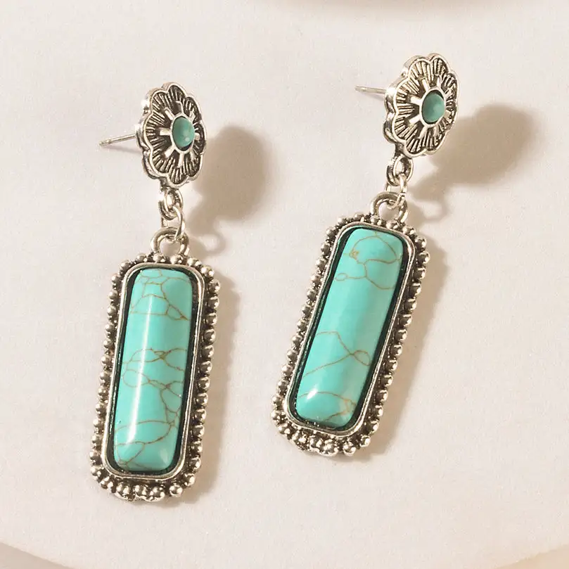 Ornate Expressive Artful Stone Accent Earrings