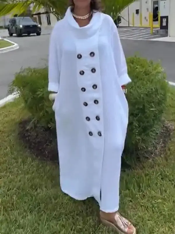 Loose Buttoned Long Maxi Dress