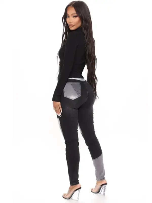 Structured High Waist Skinny Denim Jeans
