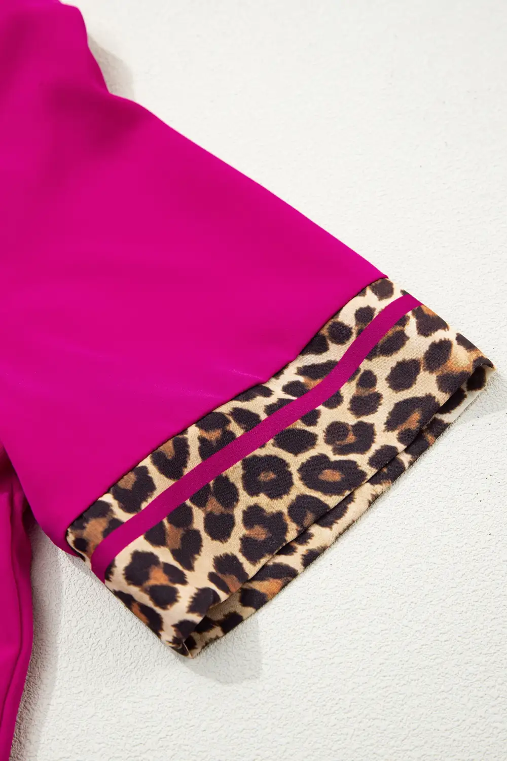 Leopard Print Patchwork Short Sleeve Blouse