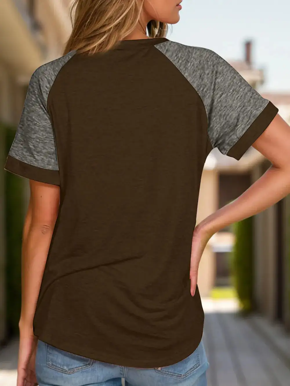 Everyday Contrast Round Neck Short Sleeve T-Shirt