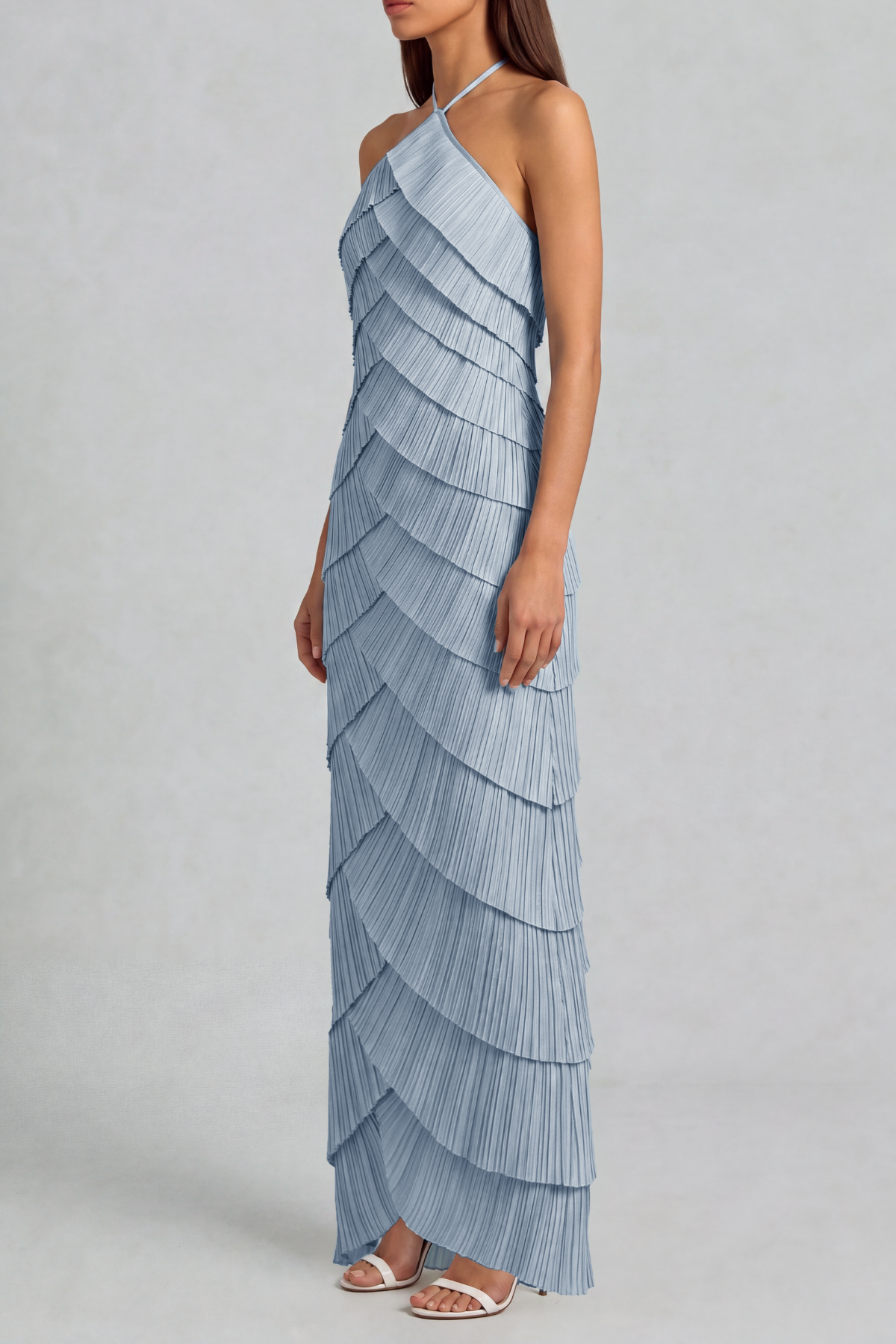 Halter Neck Layered Casual Dress