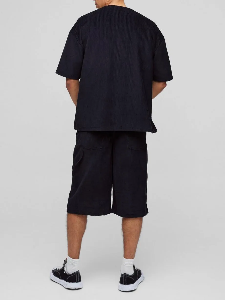Long Line Corduroy Jorts Spring And Summer Detail Jort