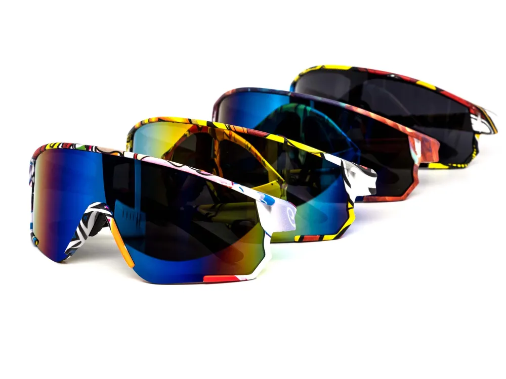 12-Pack Sport Shield Burnt Mirror Sunglasses