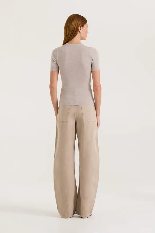 Pebble Merino Crew Neck T-Shirt