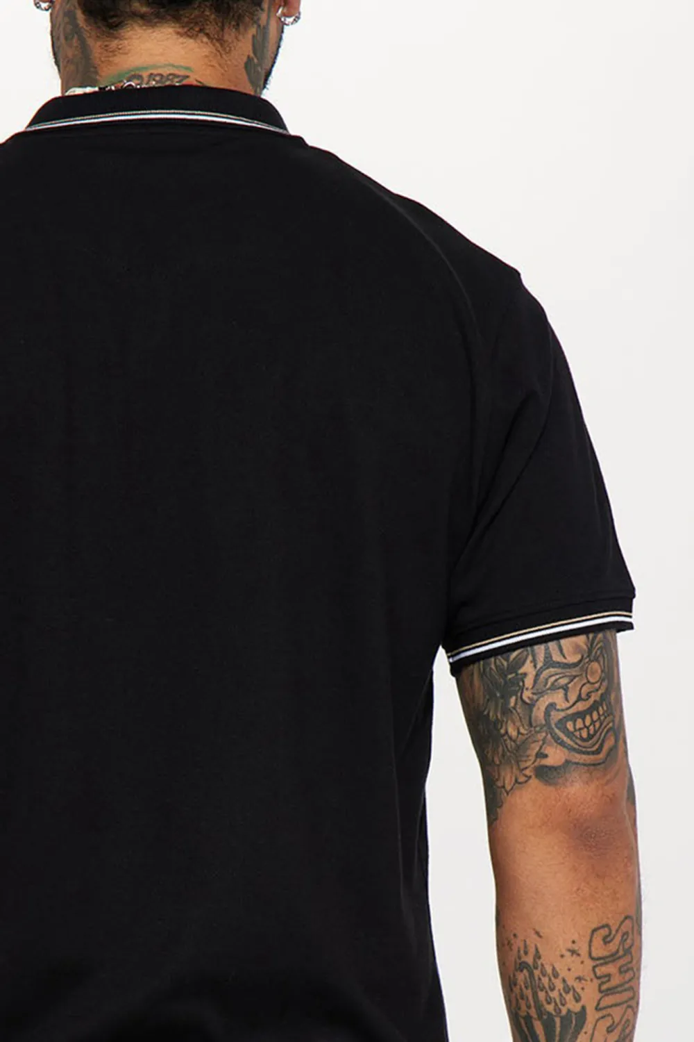 Stretch Short Sleeve Polo - Black