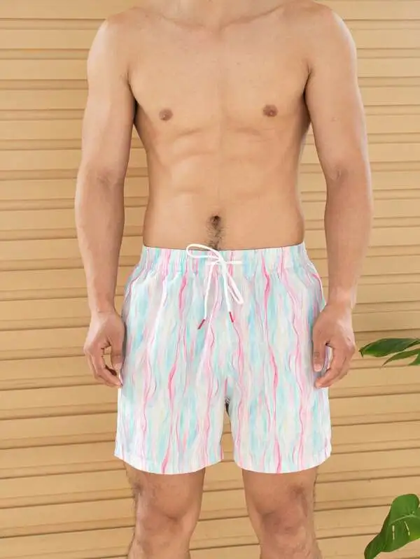 Men's Vibrant Allover Print Swim Trunks