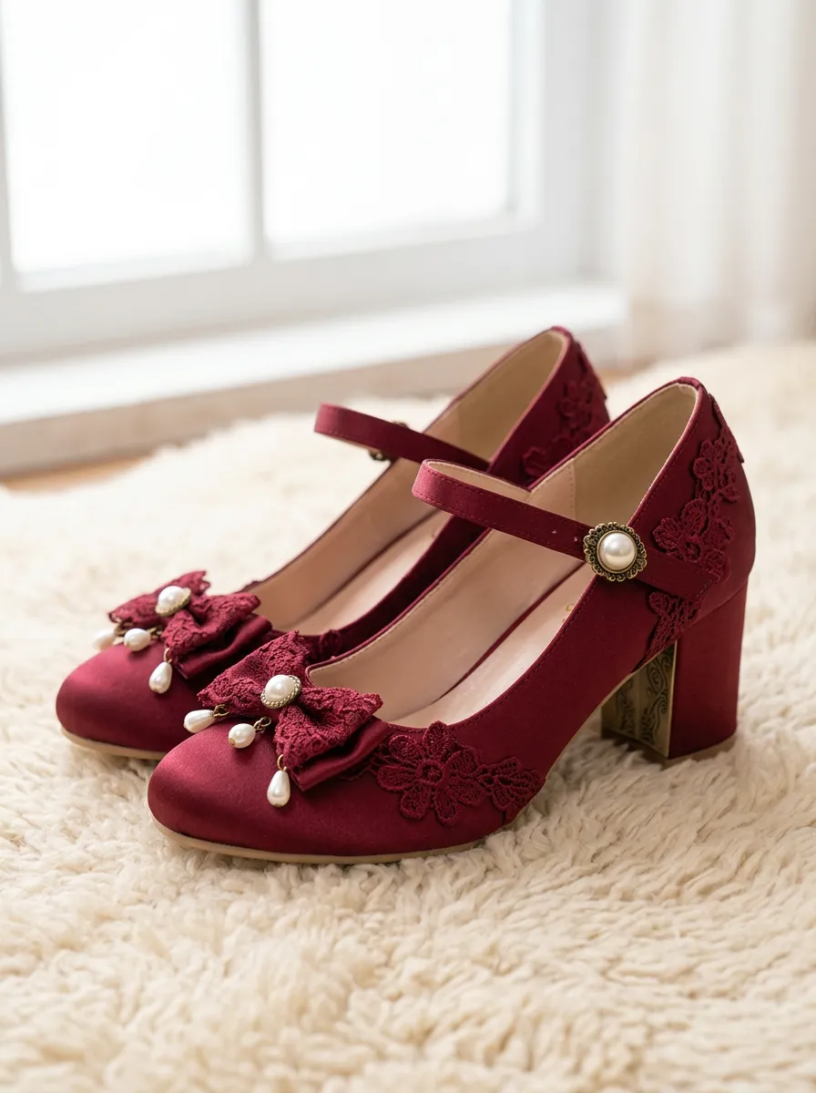 Mary Jane Lace Women's Bavarian Occasion Heels