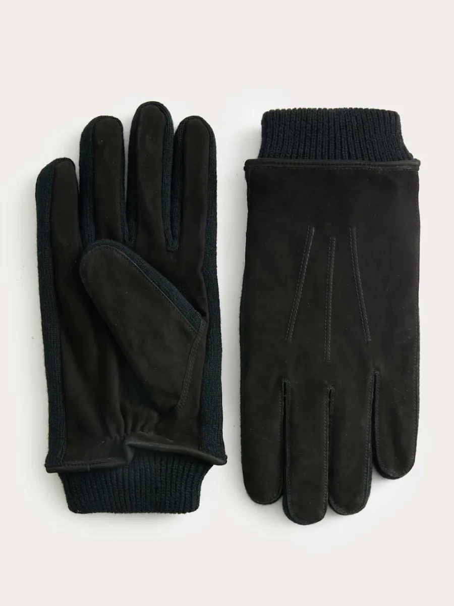 Versatile Black Suede Gloves