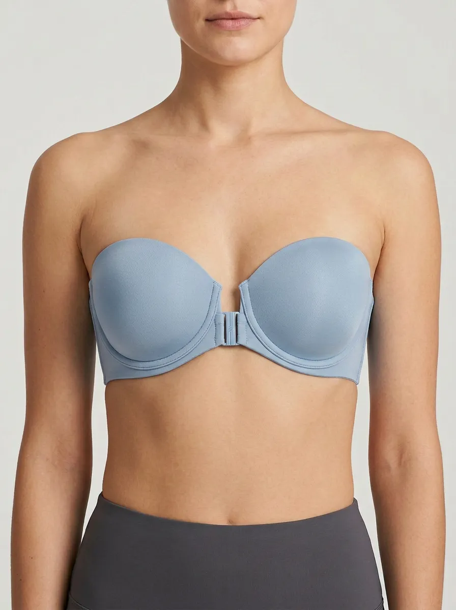 Women's Underwire Molded-Cup Front-Closure Strapless Bra