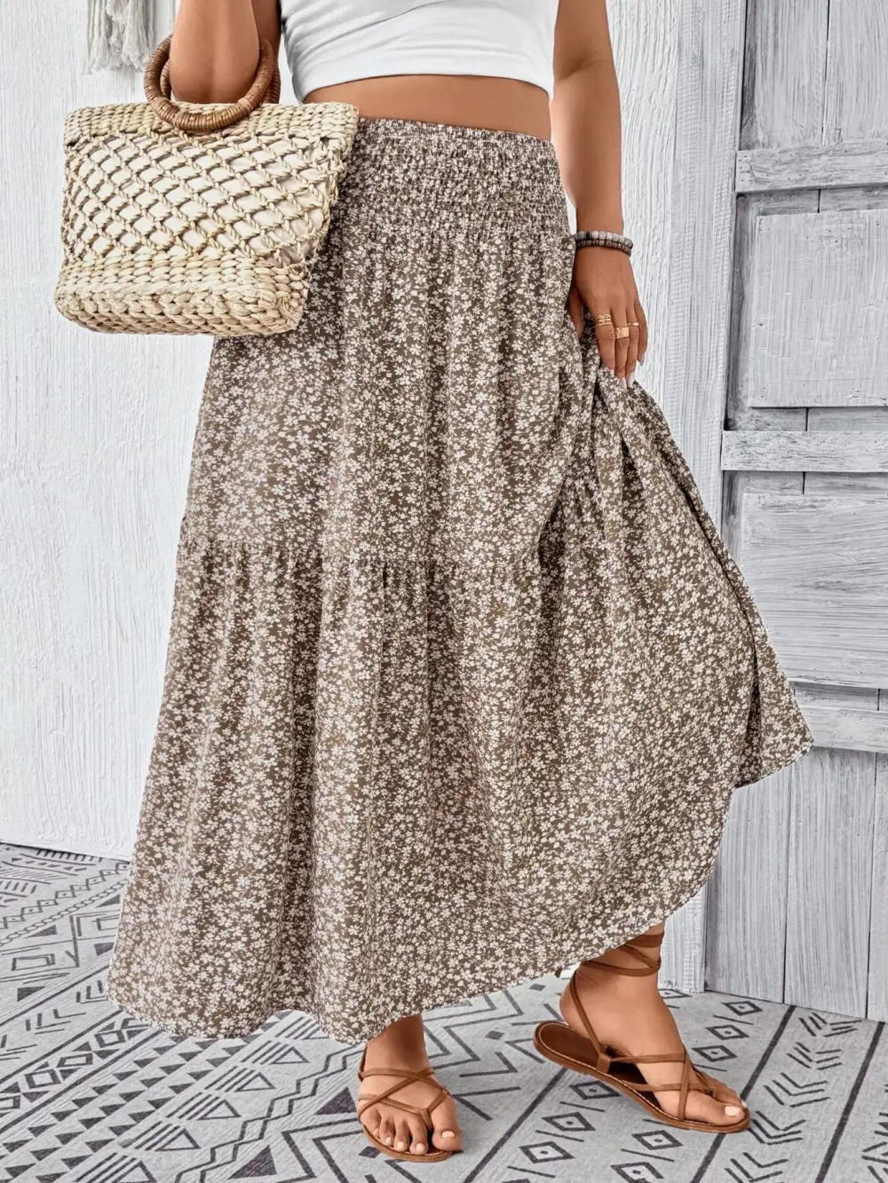 Relaxed Printed Floral Skirt