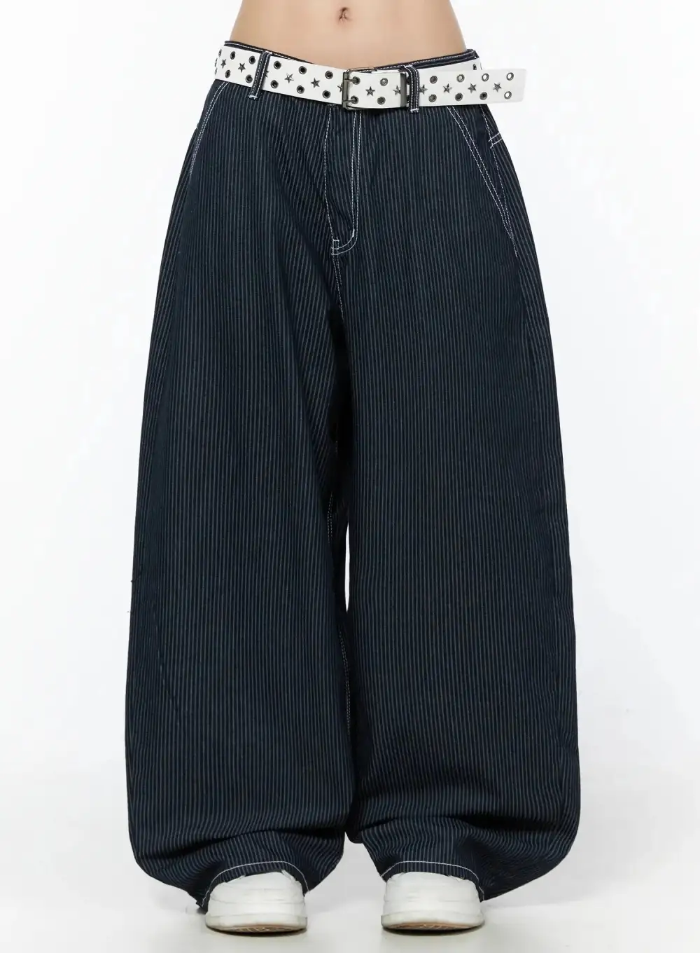 Striped Wide Leg Jeans