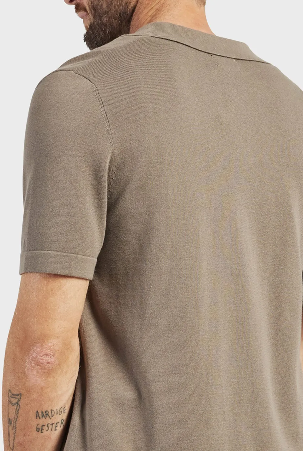 Jackson Rib Knit Polo-Nomad tan