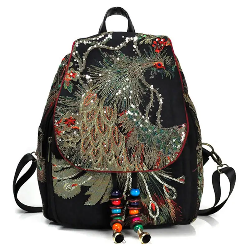 Peacock Embroidery Bag