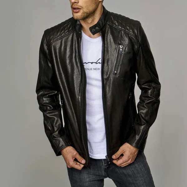 Signature Essential Motorcycle Leather Jacket