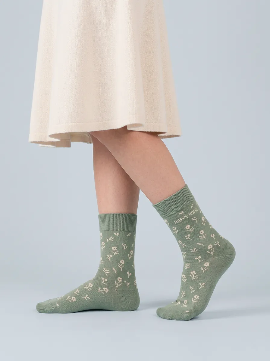 Classic Detail Floral Casual Socks