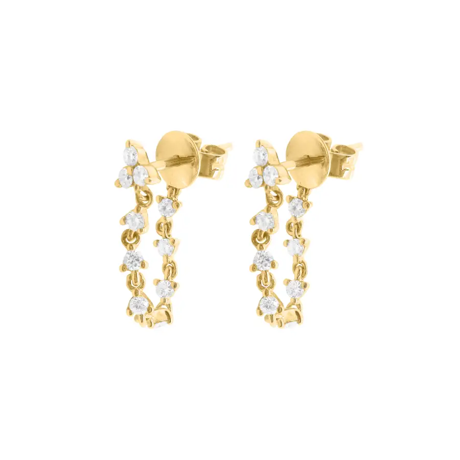 Openwork Tonal Gem Detail Earrings