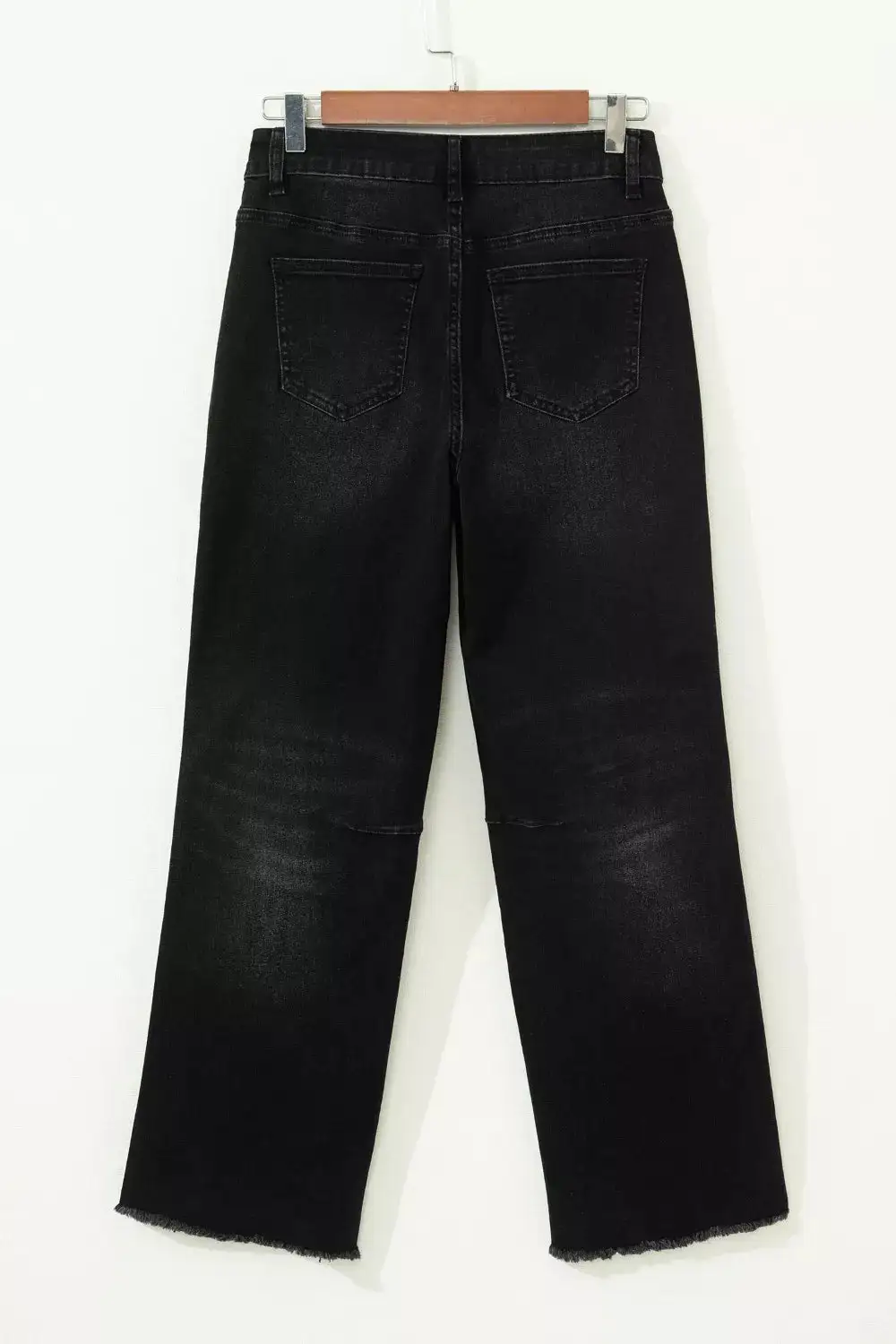 Washed Straight Leg Denim Jeans