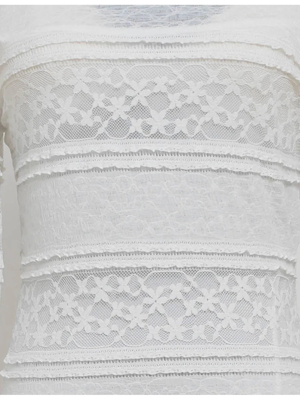 Lace Round Neck Flared Sleeves Bodycon Maxi Dress