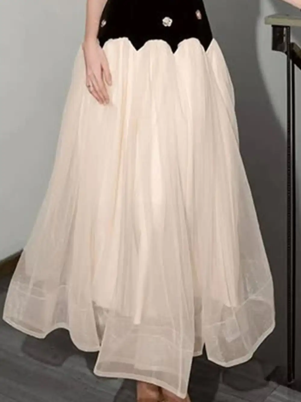 Tulle Sleeveless Maxi Dress