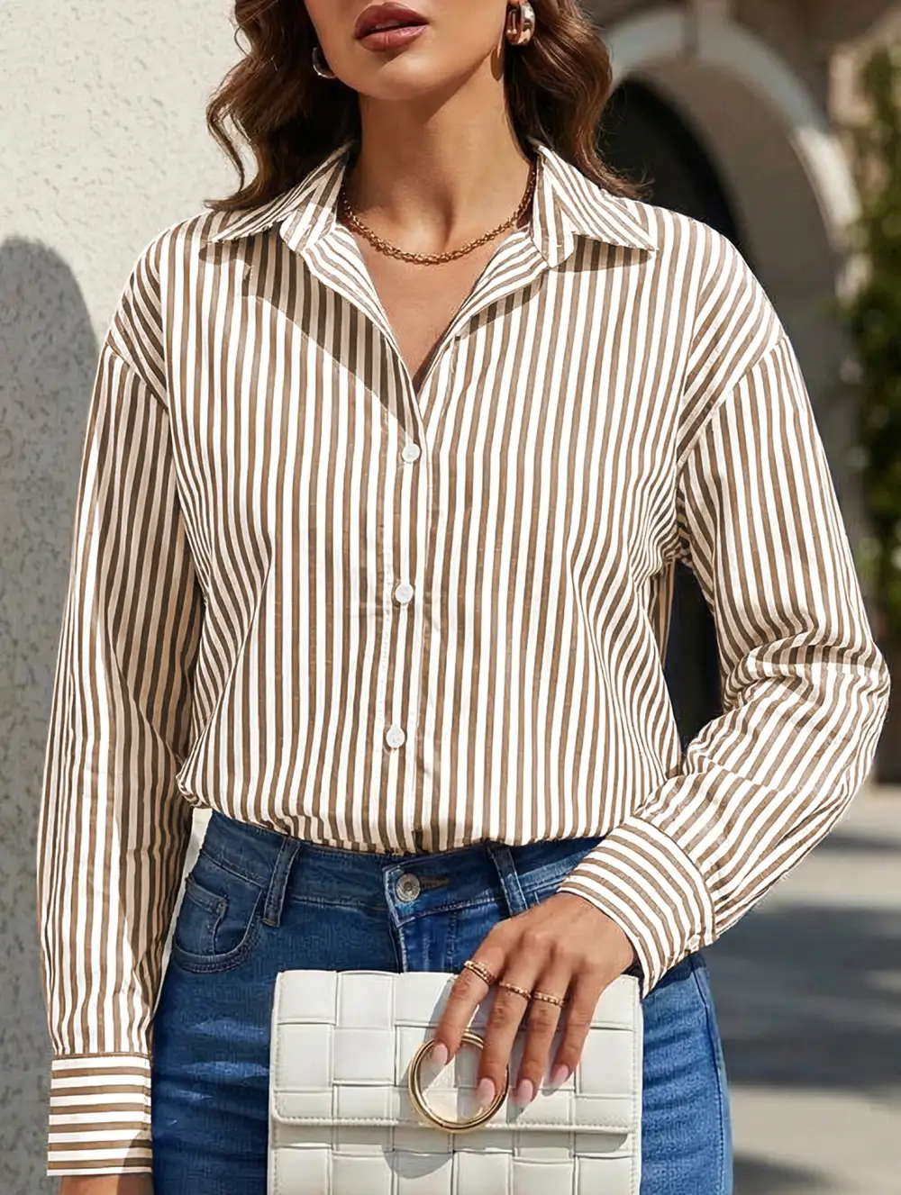 Striped Shirt with Pockets Blouse