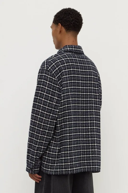 Navy & Cream Check Cotton Shirt