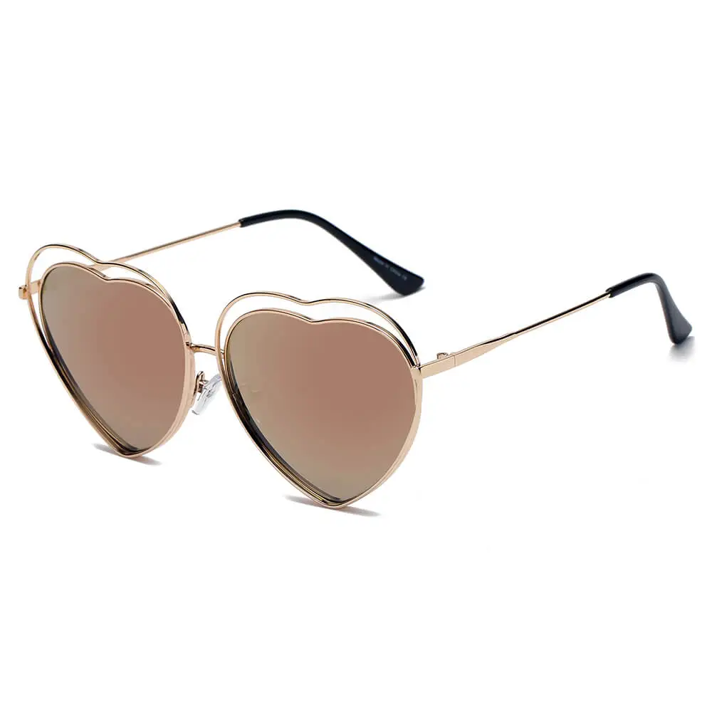 Fuzzy Heart Shape Frame Sunglasses