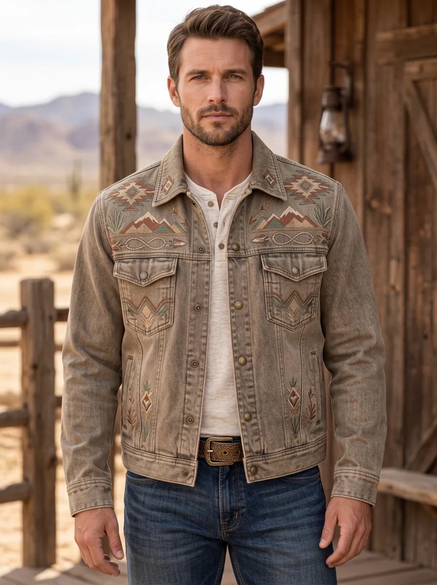 Men's Classic Western Cowboy Mountain Jacket