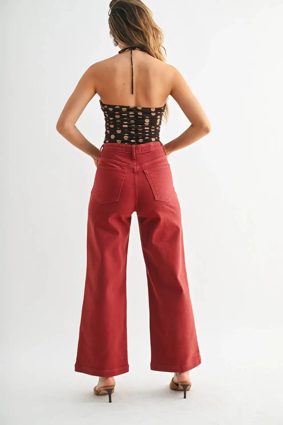 Patch Pocket Wide Leg Jeans
