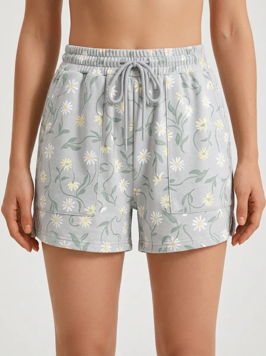 Women's Daisy Vine Patch-Pocket Lounge Shorts