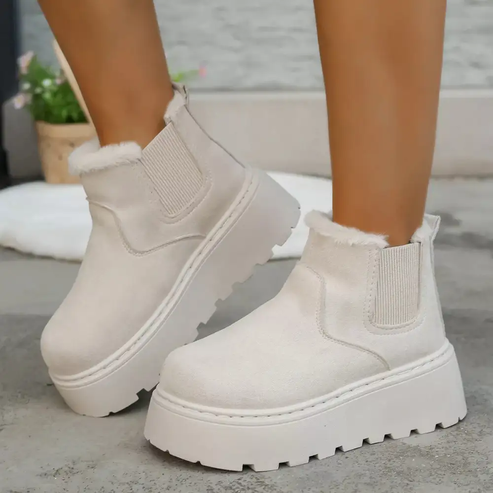 Fur Lining Platform Boots