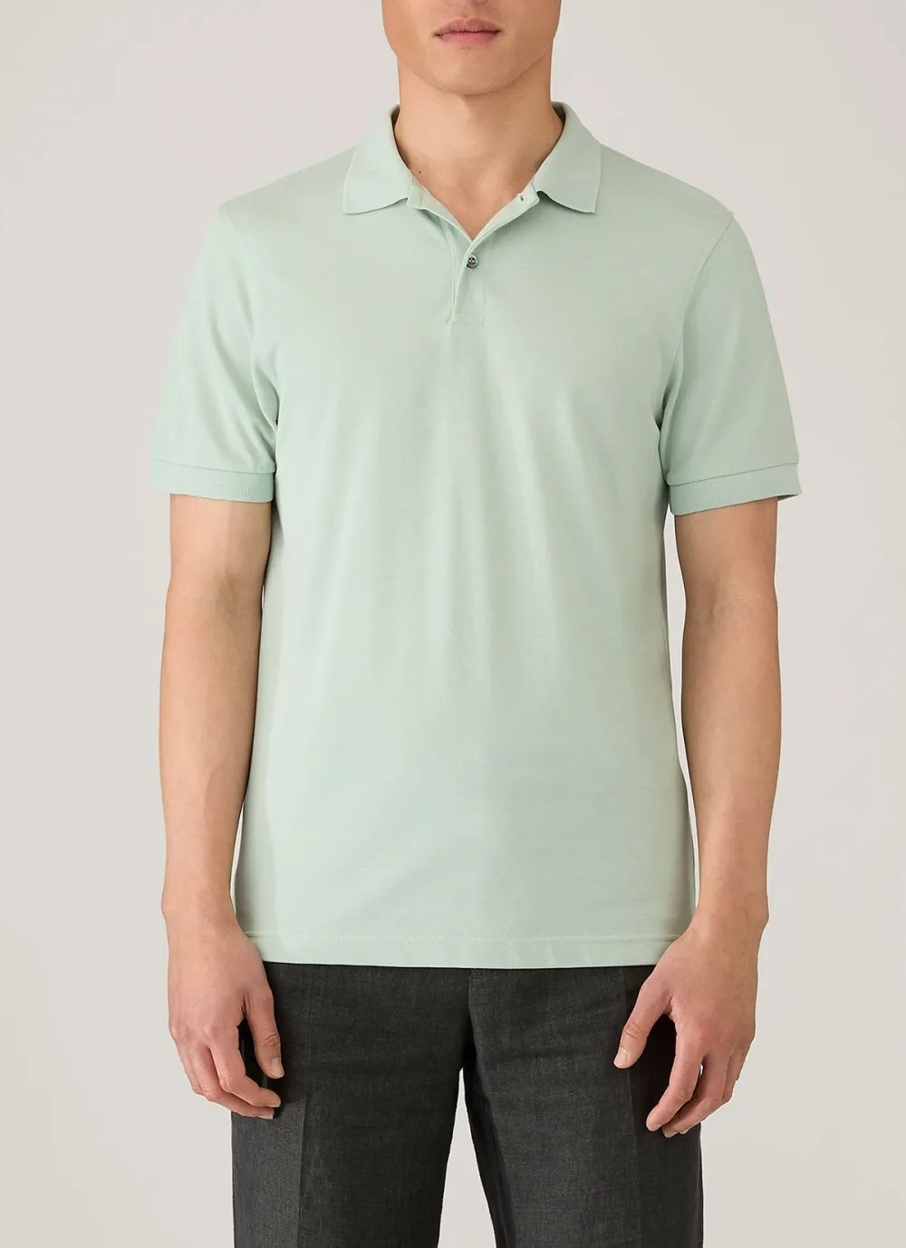 Tailored Everyday Slim Fit Cotton Pique Short Sleeve Polo Shirt