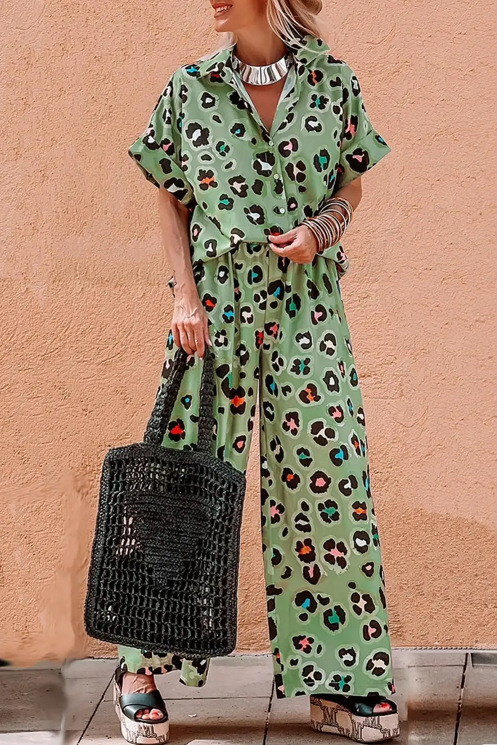 Print Sleeve Relaxed Shorts Lounge Set