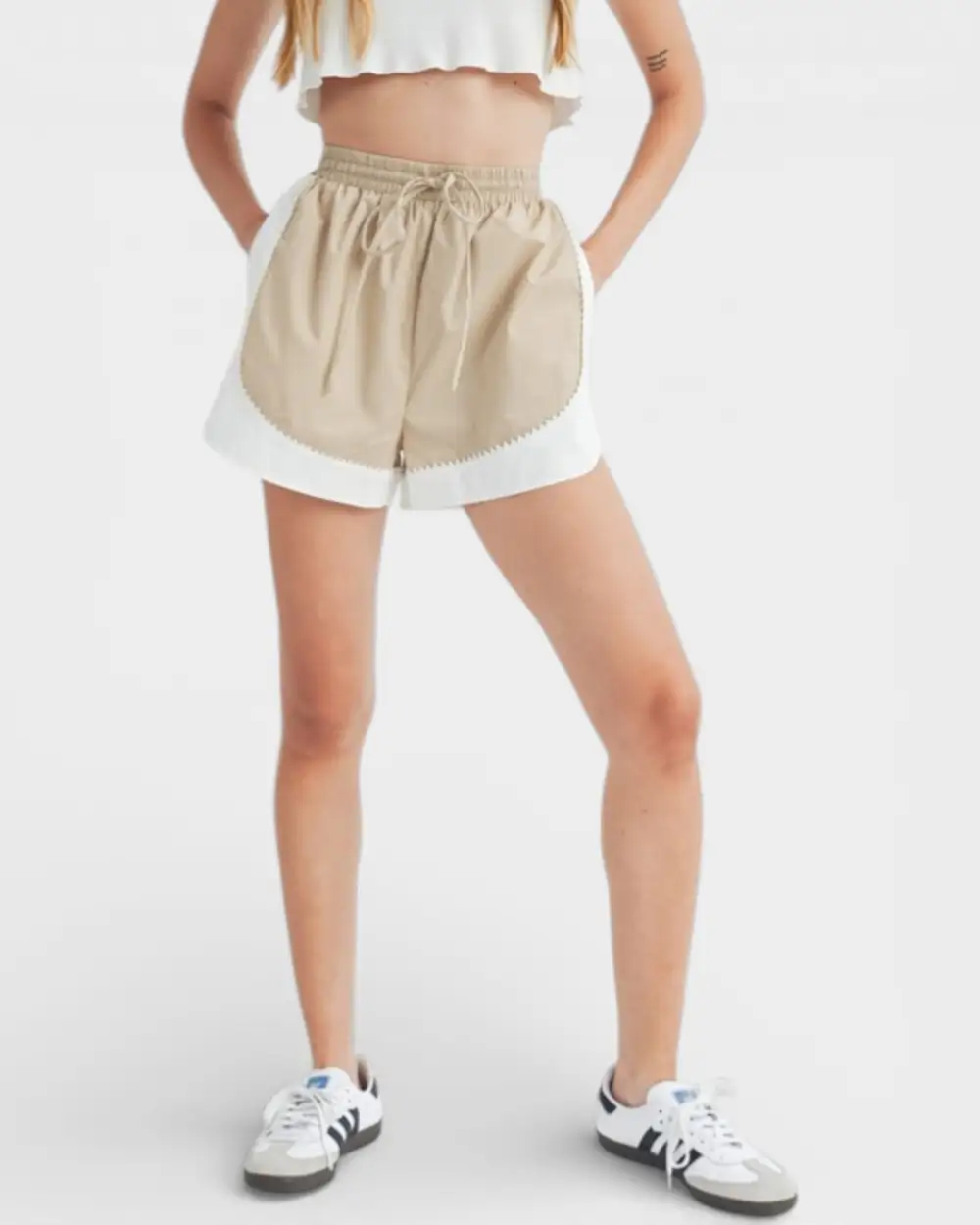 Contrast Drawstring Shorts