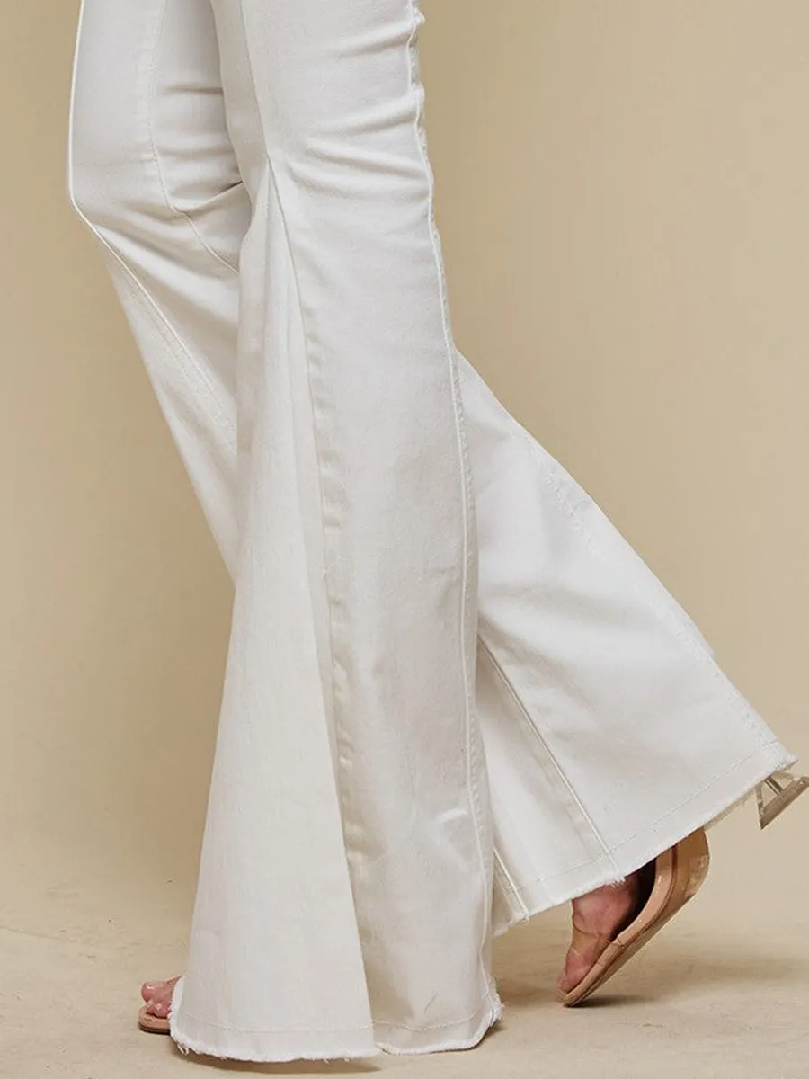White Super Flare Jeans