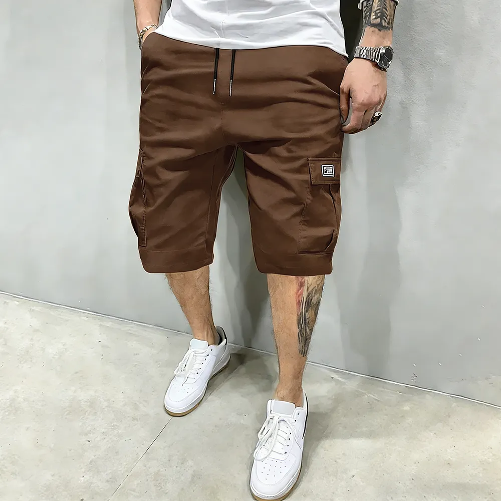 Men's Pockets Drawstring Cargo Shorts