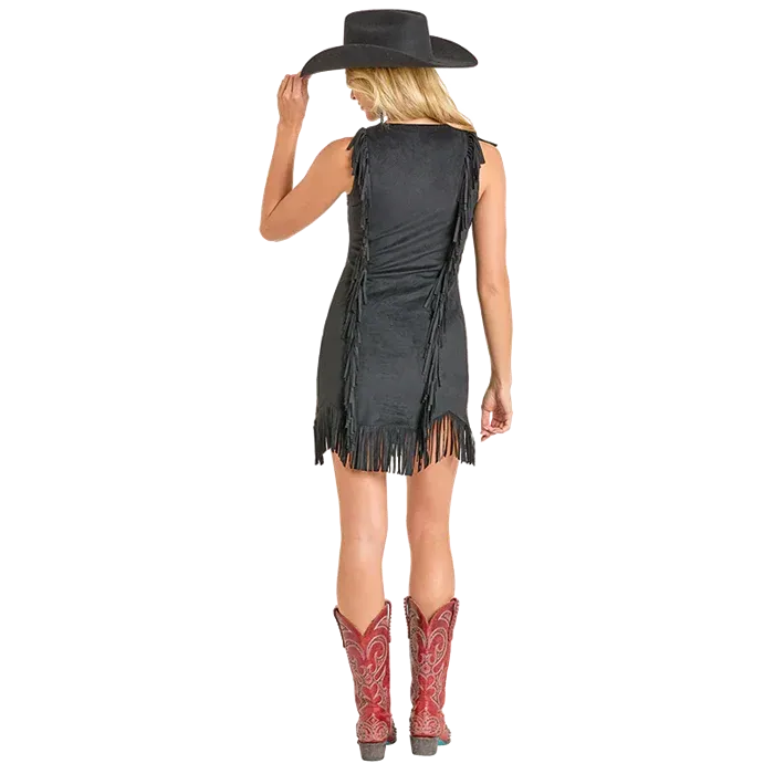 Fringe Detail Sleeveless Casual Dress