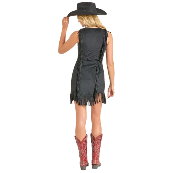 Fringe Detail Sleeveless Casual Dress