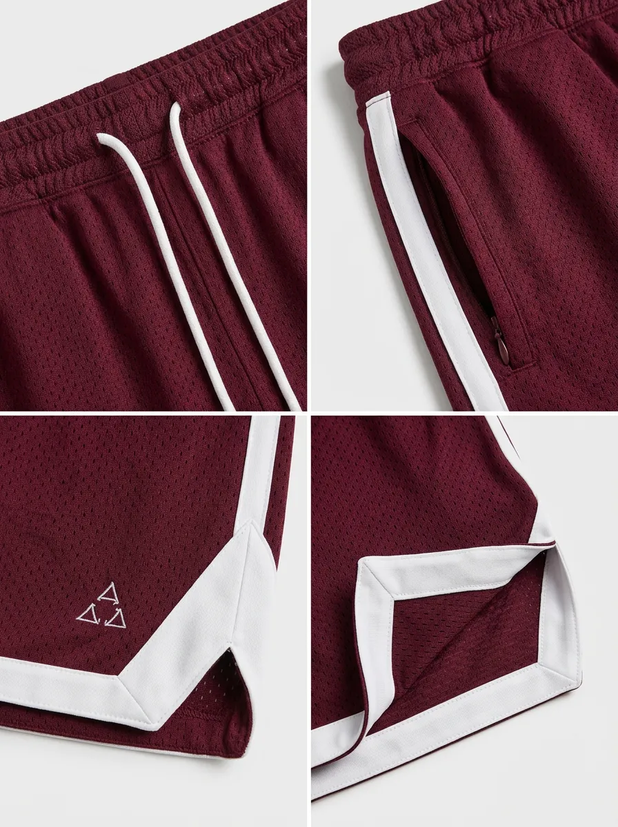 Comfort Embroidered Detail Design Men's Basketball Shorts