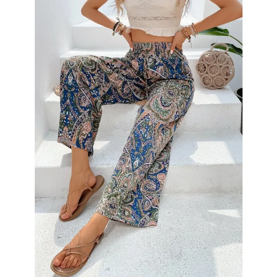 Soft Printed Wide Leg Pants