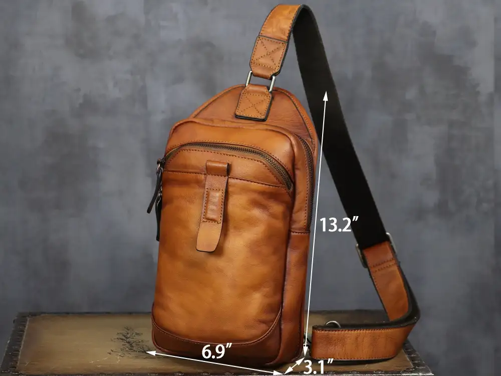 Leather Crossbody Chest Sling Shoulder Bags