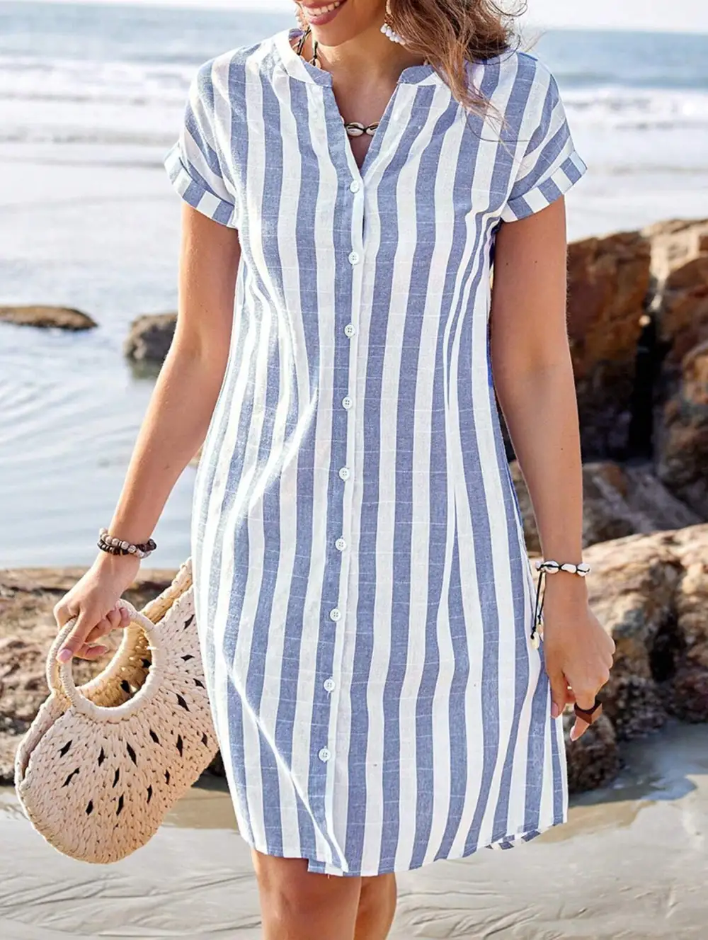 Striped Relaxed Button Shirt