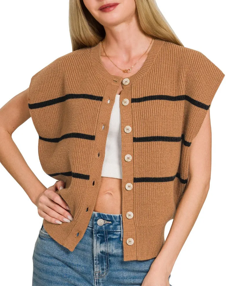 Striped Viscose Sweater Vest