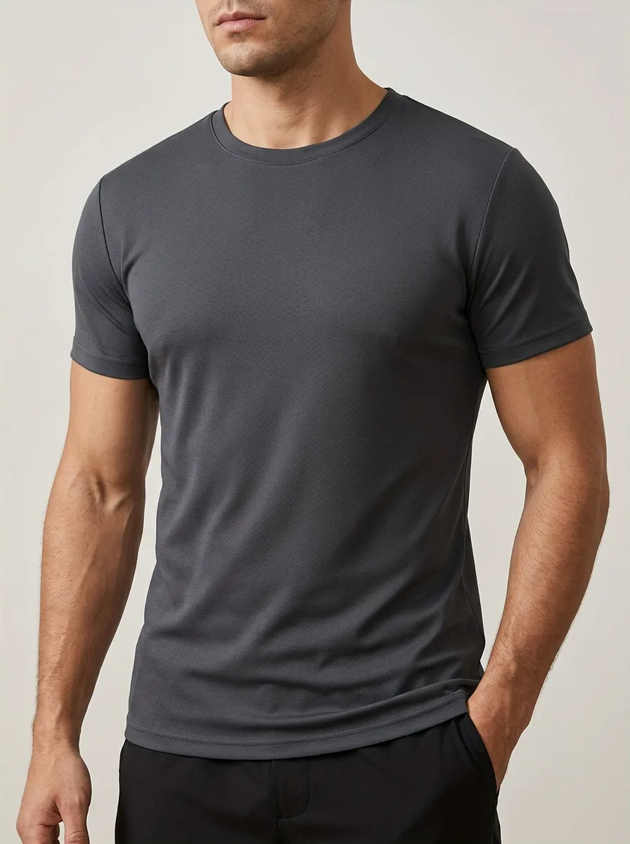 Men's Ribbed Crew-Neck T-Shirt