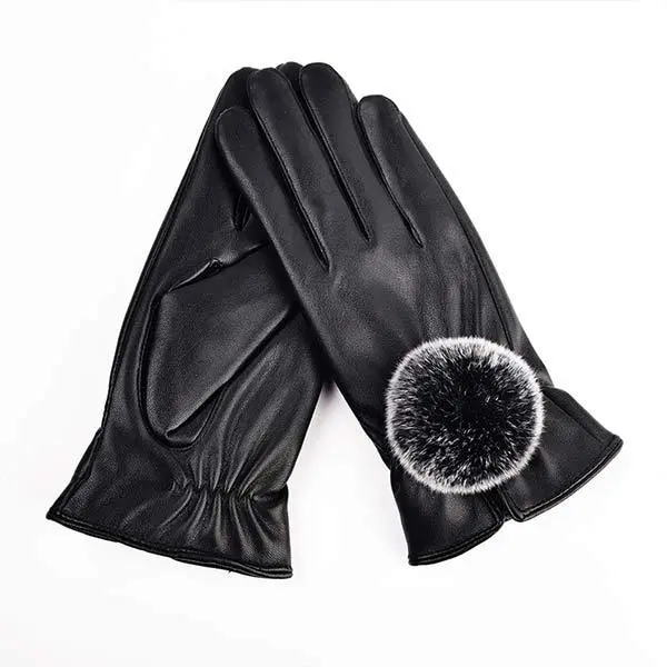 Women'S Fleece Thickened Thermal Touchscreen Gloves 11140247C