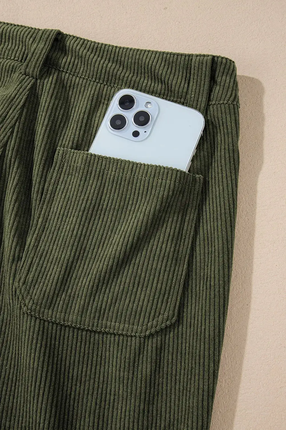 Lightweight High Waist Pocket Detail Pants