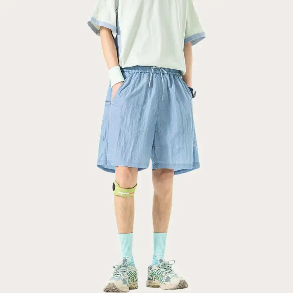 Drawstring Side-Pocket Lightweight Men's Athletic Shorts