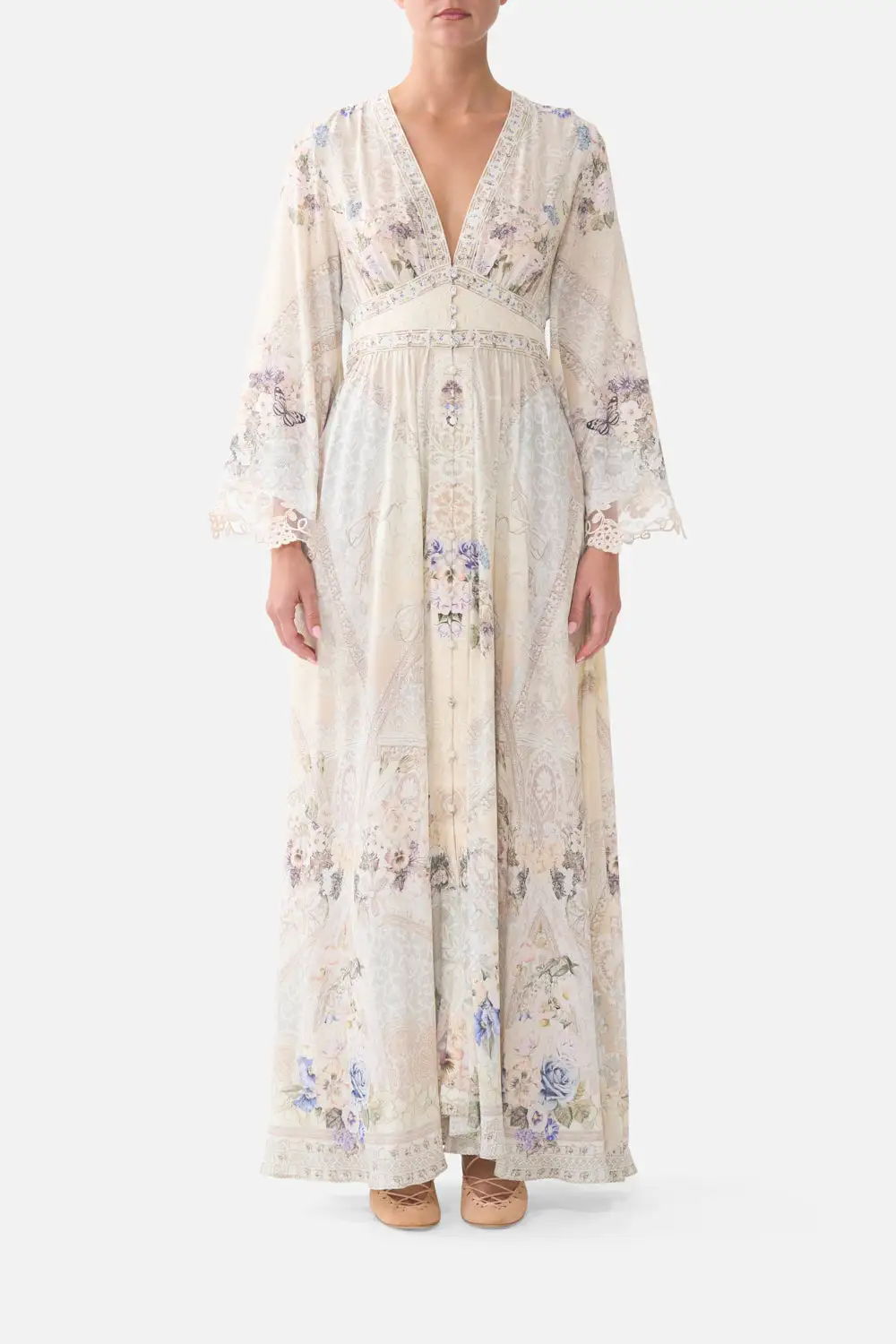 Wide Sleeve Dress with Shirring Detail